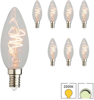 Lybardo - E14 LED Lamp - 8-pack - Kaarslamp - 4.4W Dimbaar - 2200K Extra Warmwit Licht