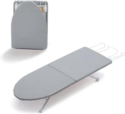 Strijkplank Tafelmodel - Mini strijkplank - Snel strijkwerk - Inclusief strijkijzerhouder - 82x30 cm - Grijs