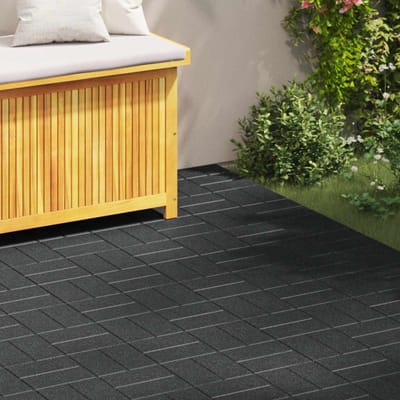 vidaXL - Stapsteen - 6 - st - Zwart - 40,5 - x - 40,5 - x - 2 - cm - Rubber