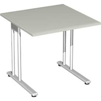 Bureautafel PALENQUE, C-poot, rechthoek, B 800 x D 800 x H 720 mm, lichtgrijs