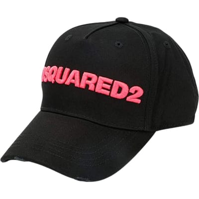 DSQUARED2 roze geborduurd logo zwarte dop