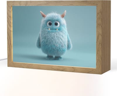 Nachtlampje 30x20 cm - Kinder lampje - Monster - Blauw - Tafellamp kinderkamer - Slaapkamer lamp - Bedlamp kinderen - Kinderlampje stopcontact - Wandlamp babykamer - Nachtlampjes
