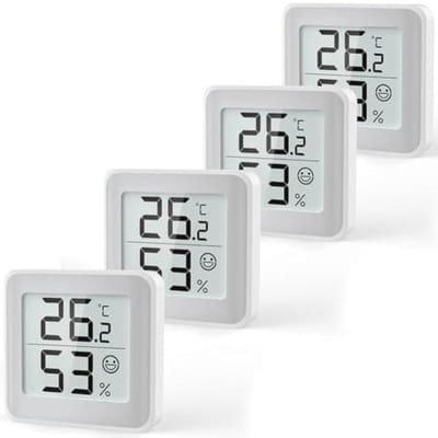 Kamerthermometer en Vochtigheidsmeter met Comfortindicator voor Babykamer - Digitale Hygrometer met Groot Display