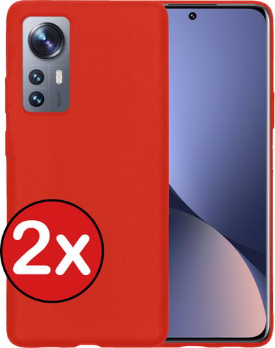 Hoesje - 2 Stuks - Geschikt voor Xiaomi 12X - Sterk & Shockproof - Telefoonhoes - Back Cover - Case Siliconen - Telefoon Hoes - Rood