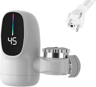 Elektrische Verwarmingskraan - Snelverwarmende Kraan - Direct Warm Water - Slimme Temperatuurregeling - 11.9 cm Breed - Wit