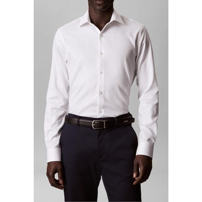 Calvin Klein Slim Straight Collar Shirt White Taglia: 37 | Camicie Business Outlet | Uomo | Bianco