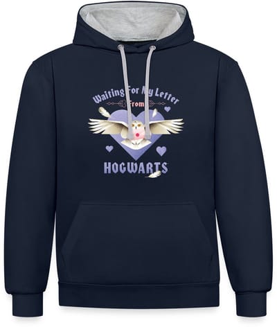 Harry Potter Waiting For My Letter From Hogwarts Contrast Hoodie