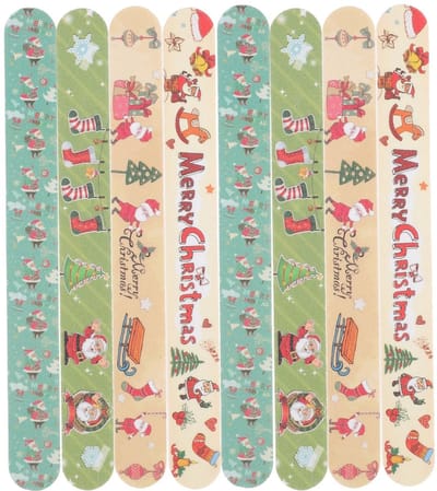 Dailygoods- Nagelvijlen 12 Stuks - Dubbelzijdige Nagelvijl - Kerstthema Ontwerp - Manicure/Pedicure Gereedschap - Hoogwaardig Schuurplaatmateriaal - Geschikt voor Natuurlijke/Acrylnagels