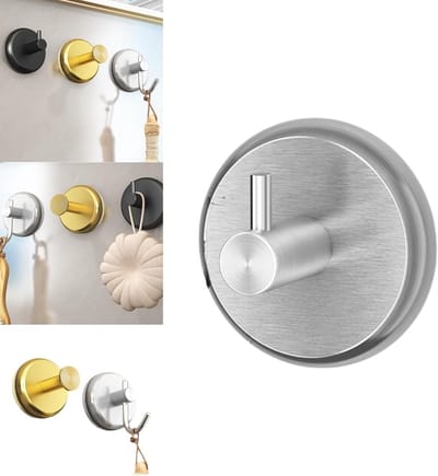 Verstelbare zuignap haken voor badkamer, keuken en douche - Roestvrij, waterdicht en ideaal voor handdoeken, badjassen en accessoires - Enkelvoudige haak