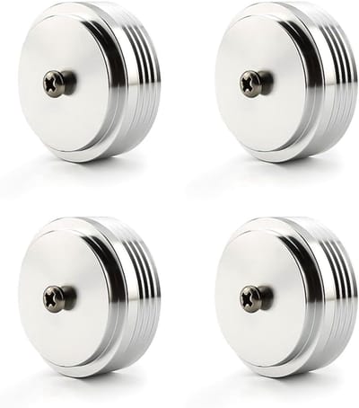 Luidspreker Schokdempers - Audio Voetjes - Versterker Stabiliseren - Aluminiumlegering Constructie - 39mm Diameter - Zilverkleurig