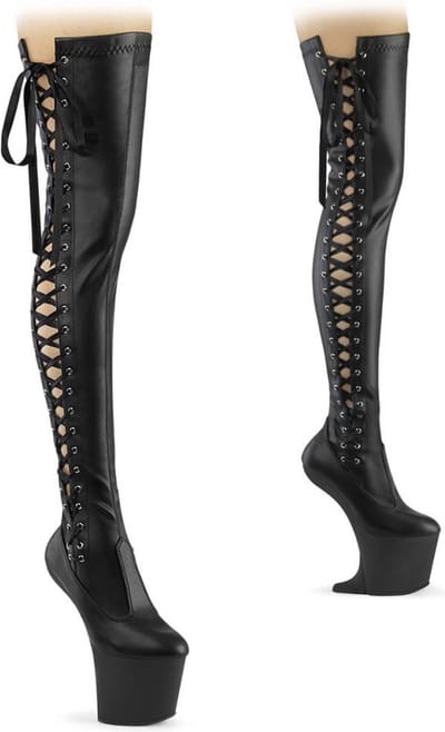 Pleaser - CRAZE-3050 Plateau Overknee Laarzen - US 6 - 36 Shoes - Zwart