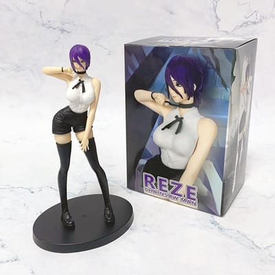 Figurine Anime Chainsaw Man 19CM Figurine Reze de Chainsaw Man Modèle Anime Debout Jouet Cadeau Collection Figurine d'Action PVC No box black