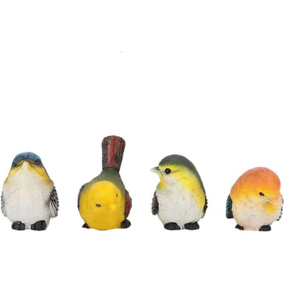 4 Stuks Hars Vogels Dier Beeldje Decoratie Gazon Tuin Binnenplaats Ornamenten yellow