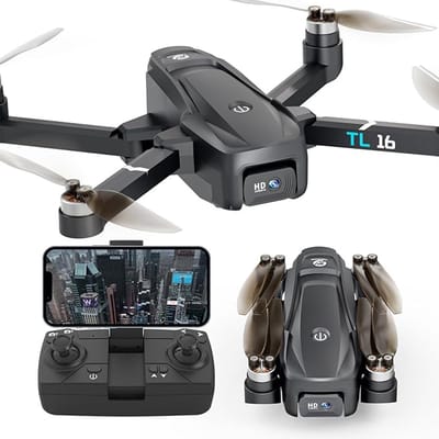Opvouwbare drone met 1080P-camera (elektrisch verstelbaar) – borstelloze motoren – FPV live-beeld via app – 2 camera’s + optische flow – 360° flips – headless & hoogtehoud – voor beginners & volwassenen