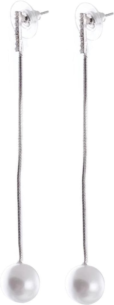 Behave - Oorbellen dames - lang model met parel - elegante avondstijl