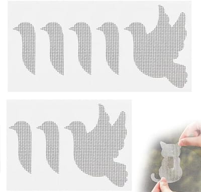 Hor Reparatie Tape Stukken - 10 Vellen - Hor Reparatietape - Zelfklevende hor reparatietape - Muggengaas Plakband - Hor Repareren - Vliegengordijn Tape - Repareer Vliegenhor - Deurhor / Raamhor Repareren - Duivenpatroon