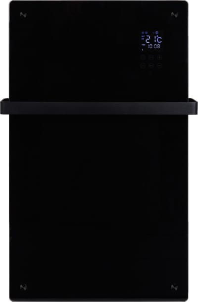 Eurom Alutherm Convectorkachel - 81.5x43.8cm - IP24 - 1200watt - wifi - vloer/wand- Verticaal - metaal/glas zwart mat