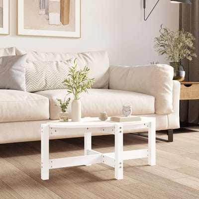 vidaXL - Salontafel - 87x48x35 - cm - massief - grenenhout - wit
