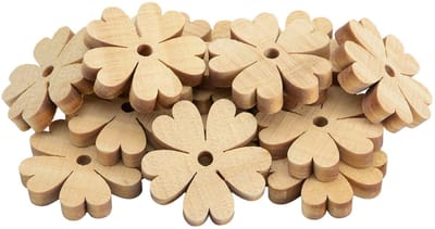 Colorations houten bloem decoratie set - 20 stuks knutselbloemen hout.