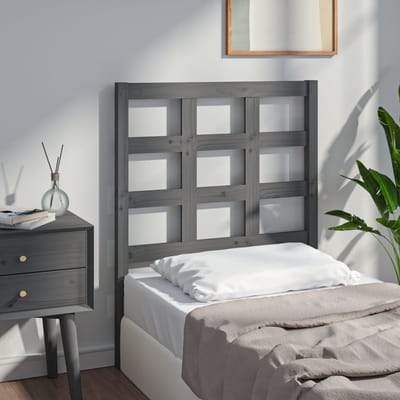 vidaXL - Hoofdbord - 80,5x4x100 - cm - massief - grenenhout - grijs