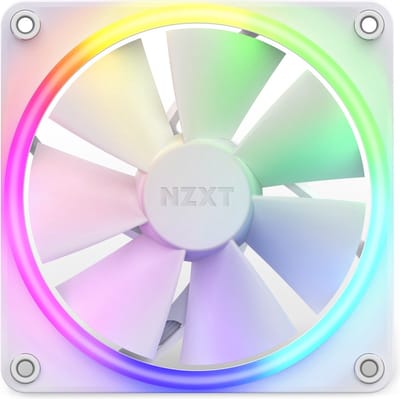 NZXT F120 RGB - White - Case ventilator - 120mm - Wit met RGB-licht - 28 dBA