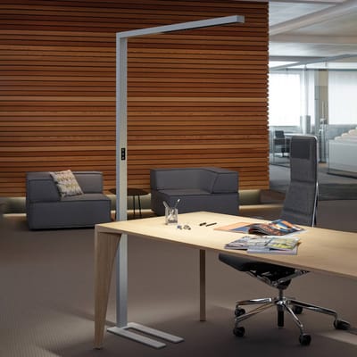 LED-vloerlamp MAULsirius kleurvariosensor, direct/indirect licht, traploos dimbaar, 80 W, 8750 lm, 3000-5500 K zilver