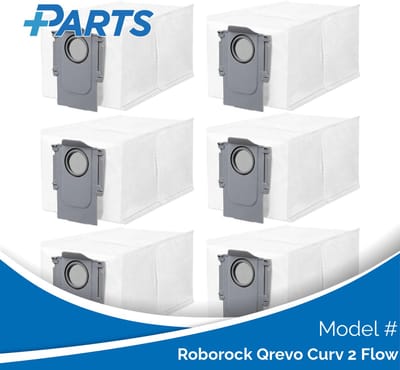 Roborock Qrevo Curv 2 Flow Stofzakken (6 Stuks, Plus.Parts® alternatief voor 8.02.0239)