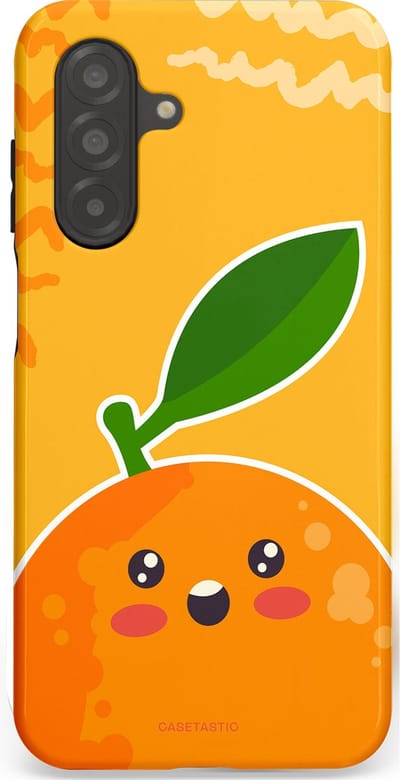 Casetastic Hoesje Geschikt voor Samsung A26 - Stijlvolle Beschermende Duo-layer Case - Vrolijke Sinaasappel