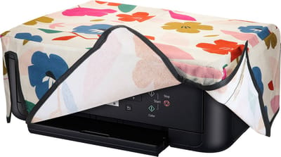 kwmobile linnen hoes geschikt voor Canon Pixma TS5150 / 5151 / MG 2555 / Pixma MG2551S cover - Printer beschermhoes - Bonte bloemen design