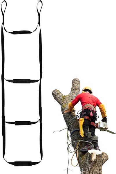 Klimhulp Touwladder - Boomladder Speelgoed - Buiten Klimmen - Dubbellaags Singels - 160 cm - Zwart