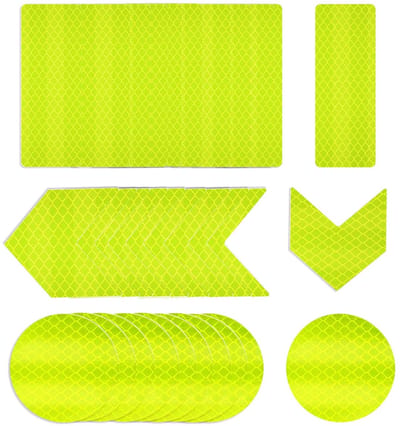 Pack van 30 Waarschuwingsreflector Tape - Zelfklevende Reflecterende Stickers voor Fiets, Motor en Scooter (Geel, 3 x 8 cm) - Verhoog de Nachtzichtbaarheid en Veiligheid