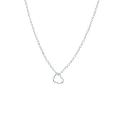 collier hart 40 - 42 - 44 cm zilver gerhodineerd
