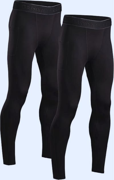 Thuys – Compressiebroeken – Voor Heren – Basislaag – Voor Trainen – 2 – Pack – Zwart