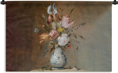 Wandkleed - Wanddoek - Oude meesters - Bloemen - Balthasar van der Ast - 180x120 cm - Wandtapijt