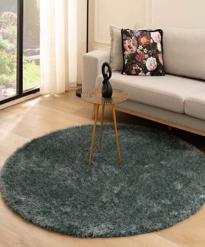 Velvet vloerkleed rond - Posh blauw 120