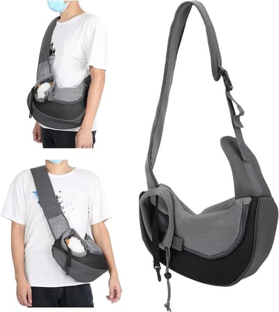Draagtas voor huisdieren - Reisdrager Sling - Veilig Huisdier Vervoeren - Verstelbare Opening - 44 x 37 x 25 cm