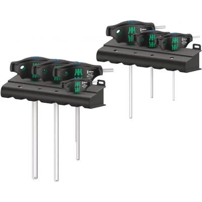 Wera 454/7 HF Set 1 schroevendraaierset T-handgreep schroevendraaiers Hex-Plus met houdfunctie 7 stuks
