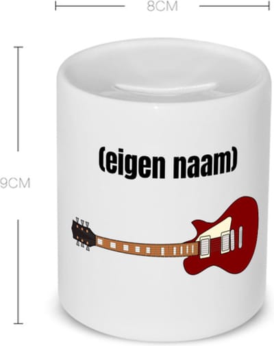 Akyol - rode elektrische gitaar met eigen naam Spaarpot - Gitaar - muziek liefhebbers - gitaristen - gitaar liefhebbers - verjaardag - cadeau - kado - 350 ML inhoud