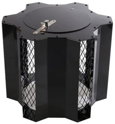 Ventura Schoorsteenkap Optimus Zwart Tot 235 mm binnenmaat rookkanaal