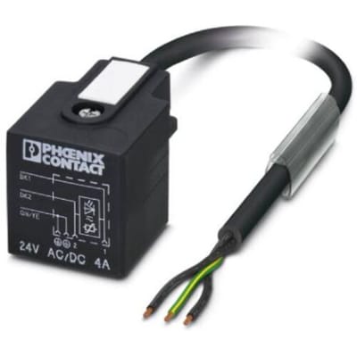 Phoenix Contact SAC-3P- 3,0-PUR/A-1L-V 1443116 Klepstekker met aangegoten kabel Zwart Inhoud: 1 stuk(s)