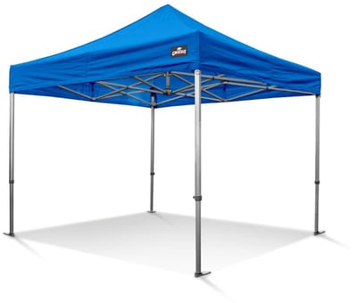Grizzly Outdoor | Easy Up | Partytent | GO-UP50 | 4x4m | Aluminium | Blauw | Incl gratis sterke pvc opberghoes en spanbanden set met haringen