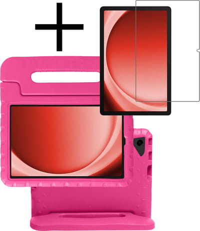 Hoes - Geschikt voor Samsung Galaxy Tab A9 Plus - Met Screenprotector - Kinderhoes Shockproof Bumper - Kidsproof Case - Tablet Hoesje - Kinder Cover - Roze