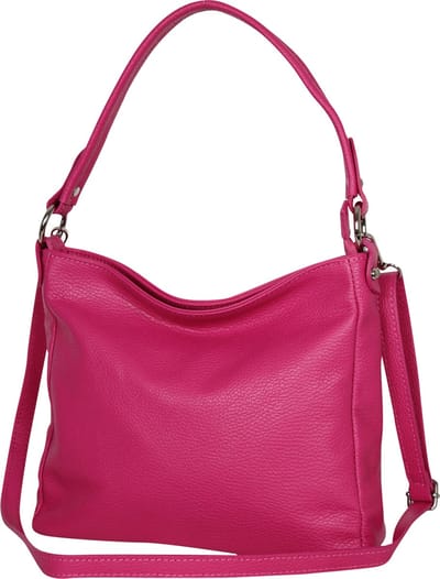 AmbraModa GLX35 - Italiaans handtas schoudertas crossbodytas van echt leer fuchsia
