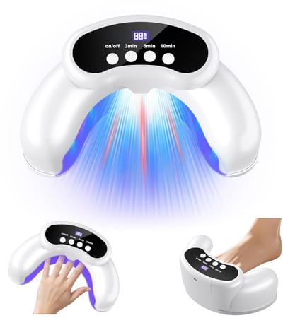 Ulisem - Nail Lamp - 6.0 timer weergave - 30 UV/LED lampjes - Vouwbaar ontwerp - Type-C oplaadbaar - Infraroodsensor - Lage temperatuur - Voor nagellak en gellak - Wit
