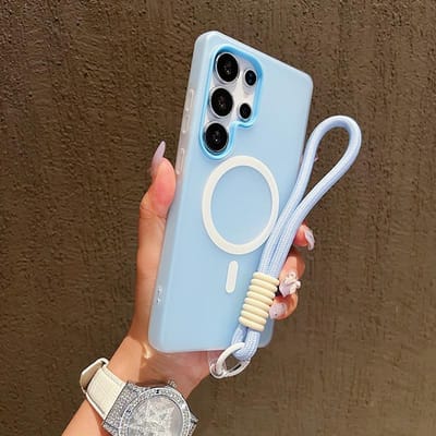 Snoepkleur Mat Voor Magsafe Hoesje Voor Samsung Galaxy A56 A36 A26 A16 A06 A07 A55 A35 A25 A15 A05 A54 Met Lanyard Zachte Hoes Galaxy A16