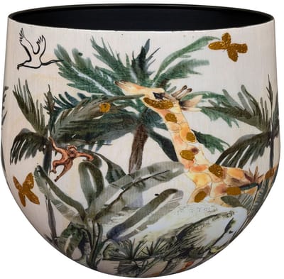 TS Collection - Bloempot Safari dream - 33x28 - Metaal & Epoxy - Exclusieve woonitems voor binnen - Handgemaakt - Unieke print - Designed by Lammie