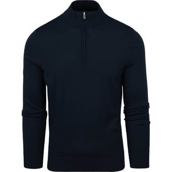 Suitable Merino Half Zip Trui Donkerblauw (navy) - Maat XXL - Heren - Quarter zip - Schipperstrui met rits - Volwassen mannen
