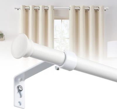 Gordijnroeden Set 71-140 cm - Wit Stabiele Roestvrij Staal Gordijnroeden voor Slaapkamer en Woonkamer