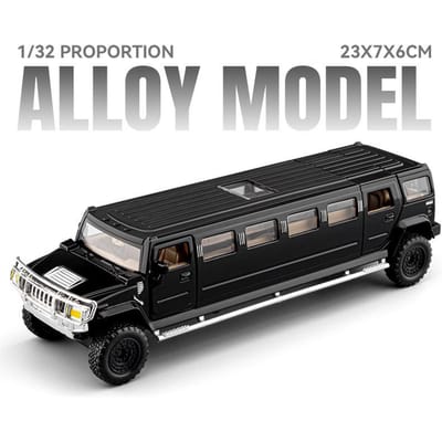 1/32 Uitgebreide Versie Hummer H2 Legering Auto Model Diecast Metaal Voertuigen Auto Model Simulatie Geluid En Licht Collectie Kinderen Cadeau