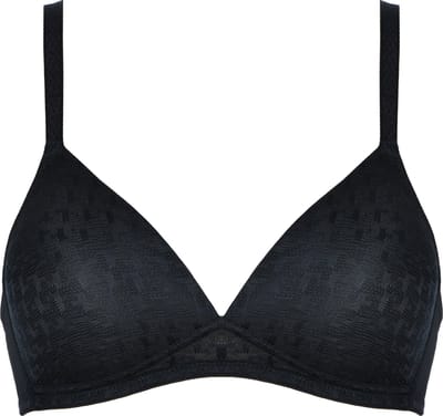 Naturana - Soft bh met pied de poule patroon - 5665 - Zwart - 80D